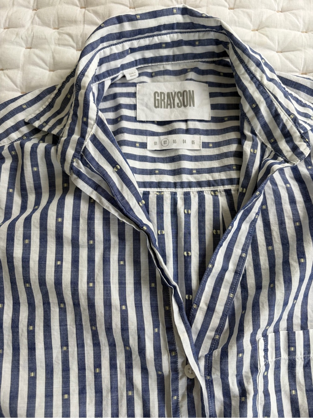 Anthropologie Grayson Hero striped button down with dots - Picture 8 of 12